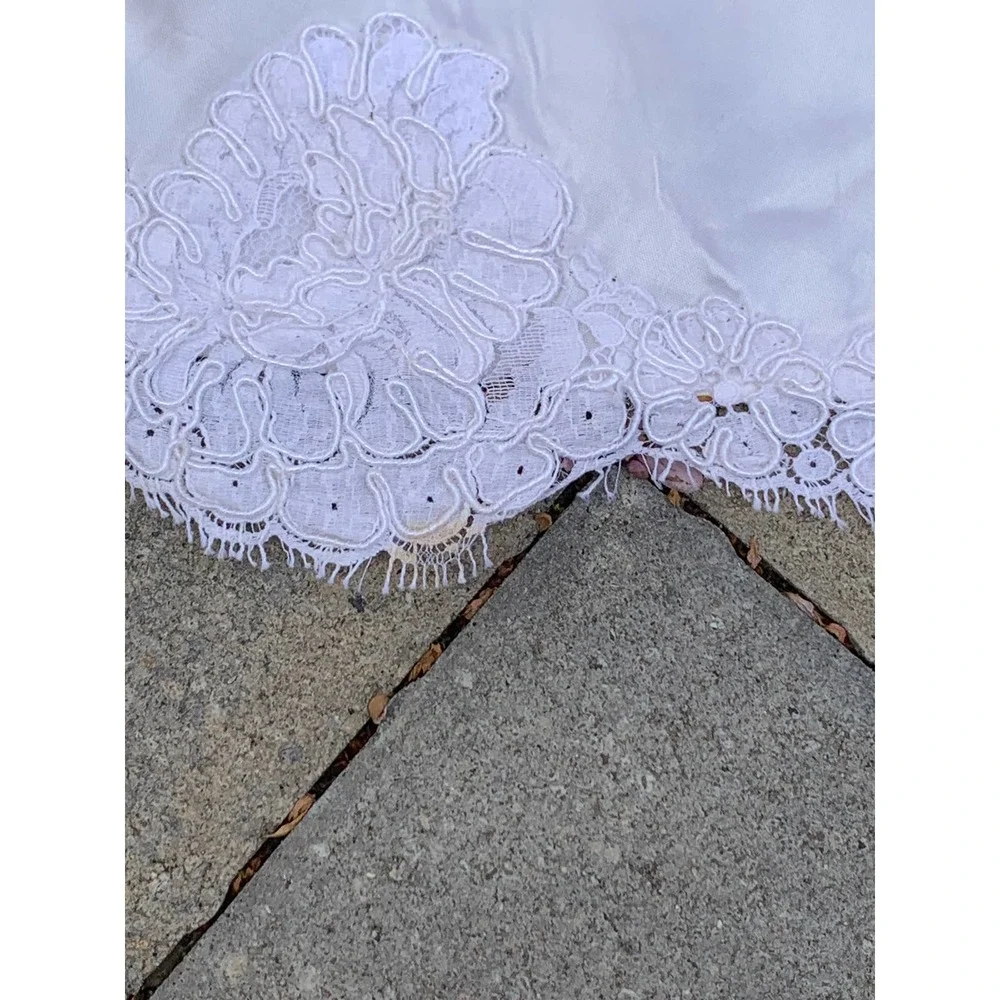 Vintage 80s Poof Sleeve Wedding Dress Victorian Edwardian Cottage Core SZ ~6-8P - Picture 8 of 14